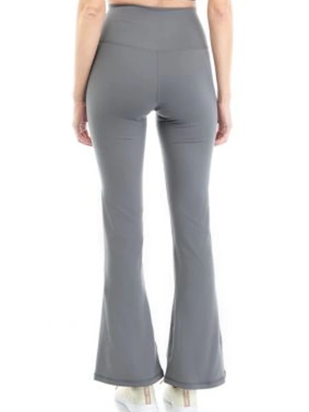4/$20 Yogalicious Lux Willow Crossover Flare Yoga Pants Gray XS - Picture 3 of 4